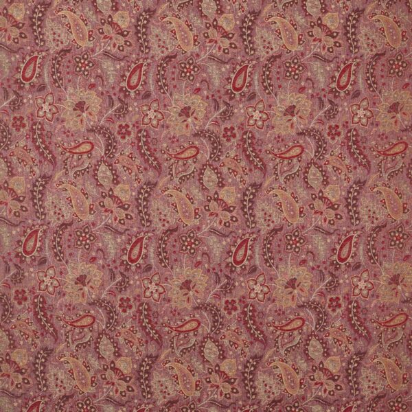 red traditional linen fabric from Zoffany