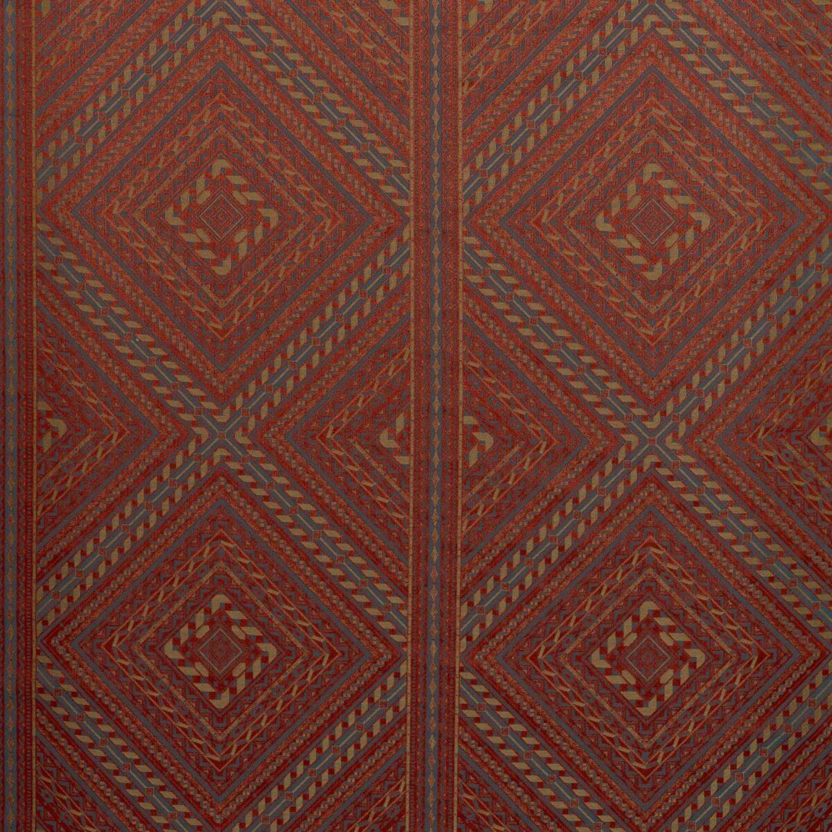 red geometric cotton fabric from Zoffany