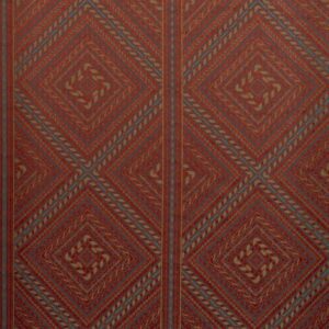 red geometric cotton fabric from Zoffany