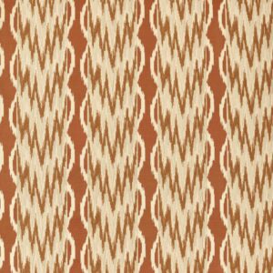 orange striped embroideried fabric from Zoffany