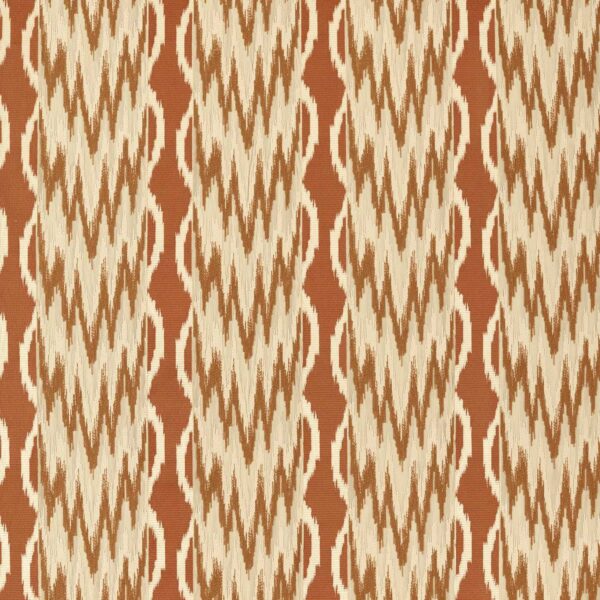 orange striped embroideried fabric from Zoffany