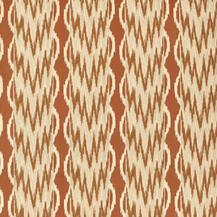 Embroidered Ikat Stripe Fabric - Amber swatch
