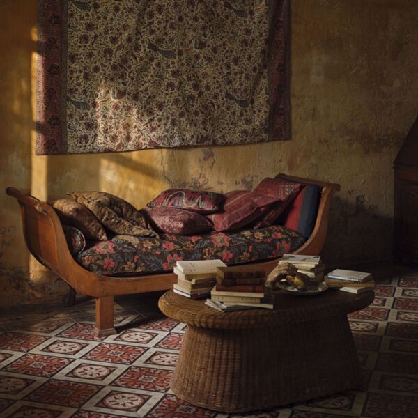 Anatolian Stripe Fabric - Madder / Indigo by Anatolian Stripe Fabric - Madder / Indigo from