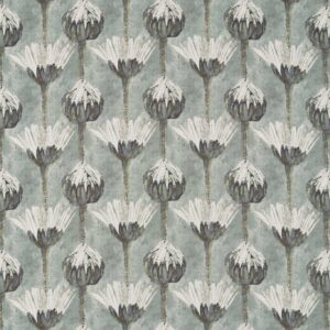 black-grey botanical linen fabric from Zoffany
