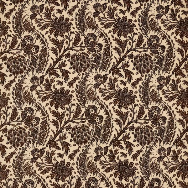 Cochin Fabric - Vine Black by black-grey botanical woven fabric from Zoffany