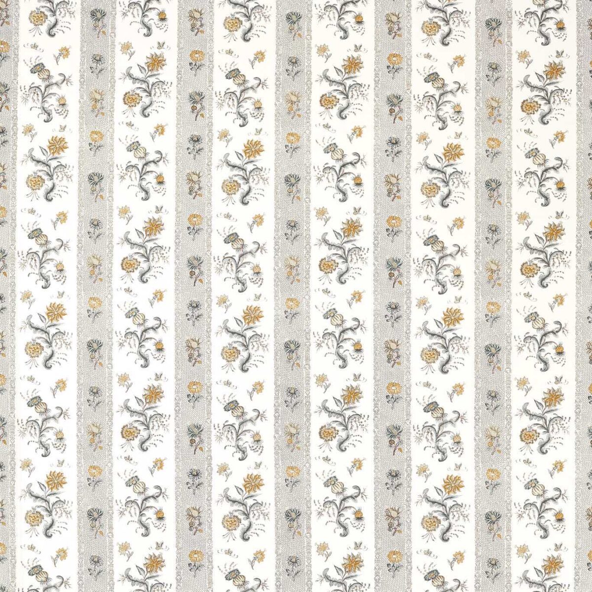 Papaver Stripe Fabric - Platinum / Sage by white striped linen fabric from Zoffany