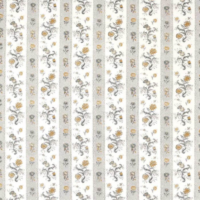 Papaver Stripe Fabric - Platinum / Sage swatch