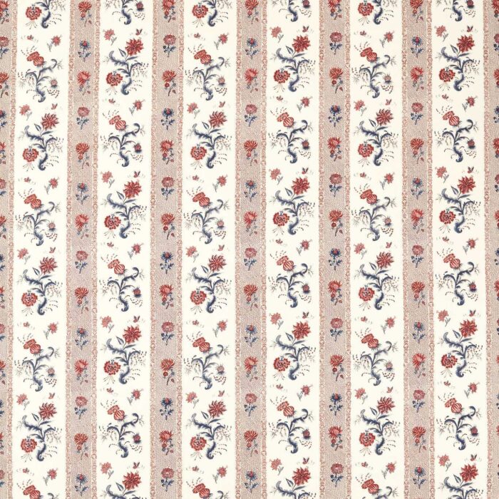 Papaver Stripe Fabric - Indigo / Madder swatch