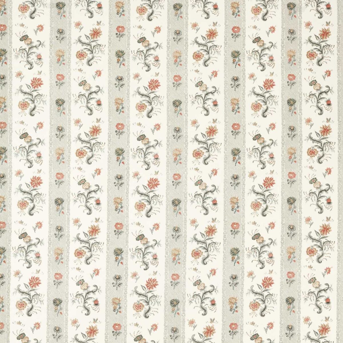 Papaver Stripe Fabric - Tuscan Pink / Nimbus by pink striped linen fabric from Zoffany