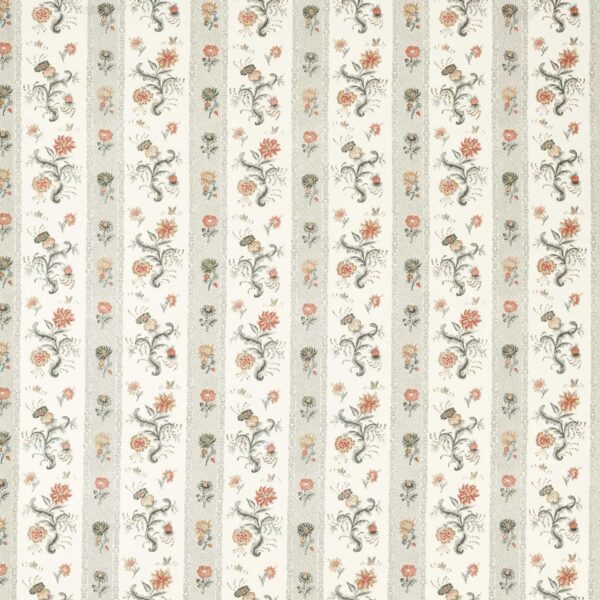 Papaver Stripe Fabric - Tuscan Pink / Nimbus by pink striped linen fabric from Zoffany