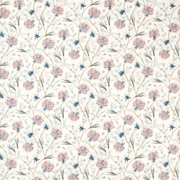 blue botanical cotton fabric from Zoffany