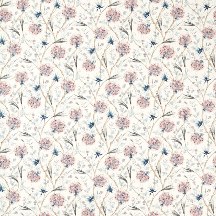 Wallichi Fabric - Faded Madder / Indigo swatch