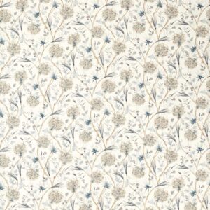 blue botanical cotton fabric from Zoffany