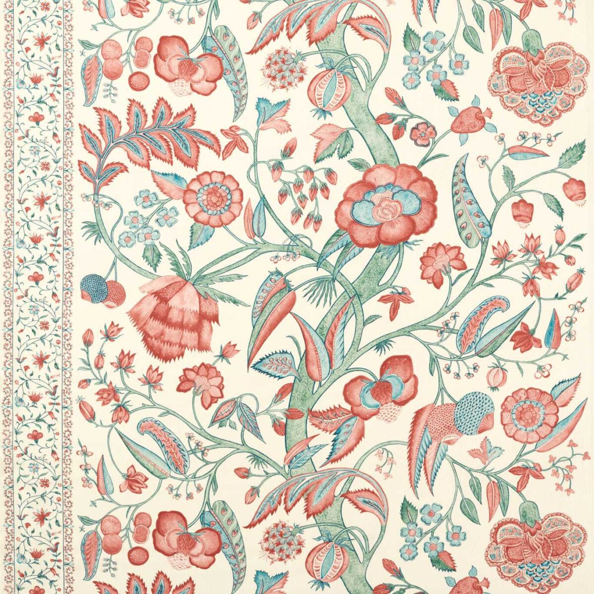 green botanical linen fabric from Zoffany
