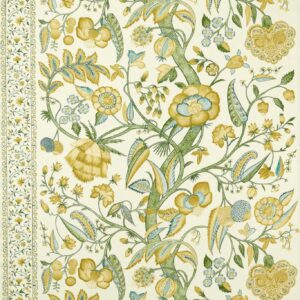 green botanical linen fabric from Zoffany