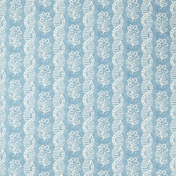Dabu Stripe Fabric - Wedgwood Blue by blue striped cotton fabric from Zoffany