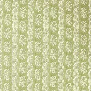 green striped cotton fabric from Zoffany