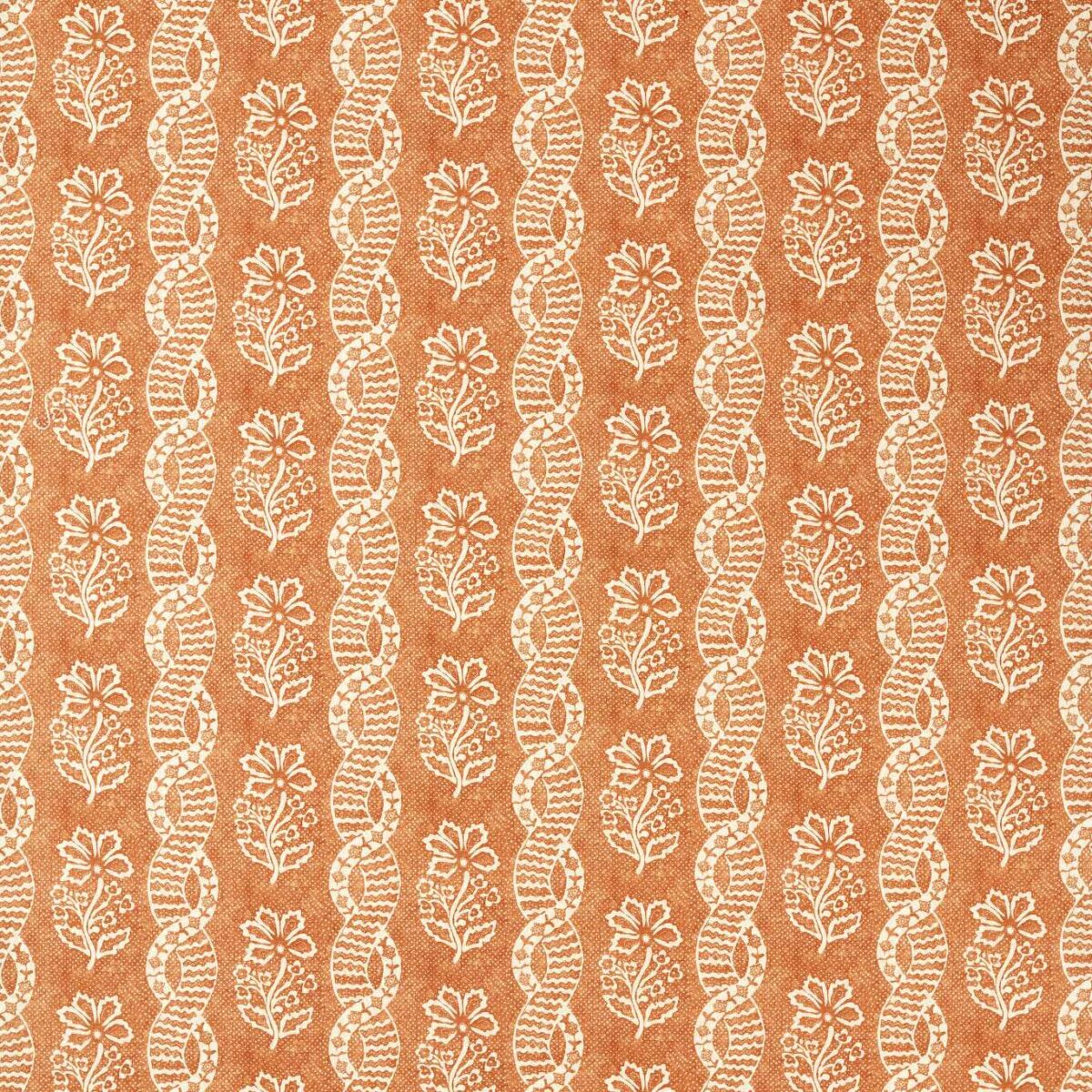 Dabu Stripe Fabric - Amber / Blush by orange striped cotton fabric from Zoffany