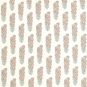 blue botanical linen fabric from Zoffany