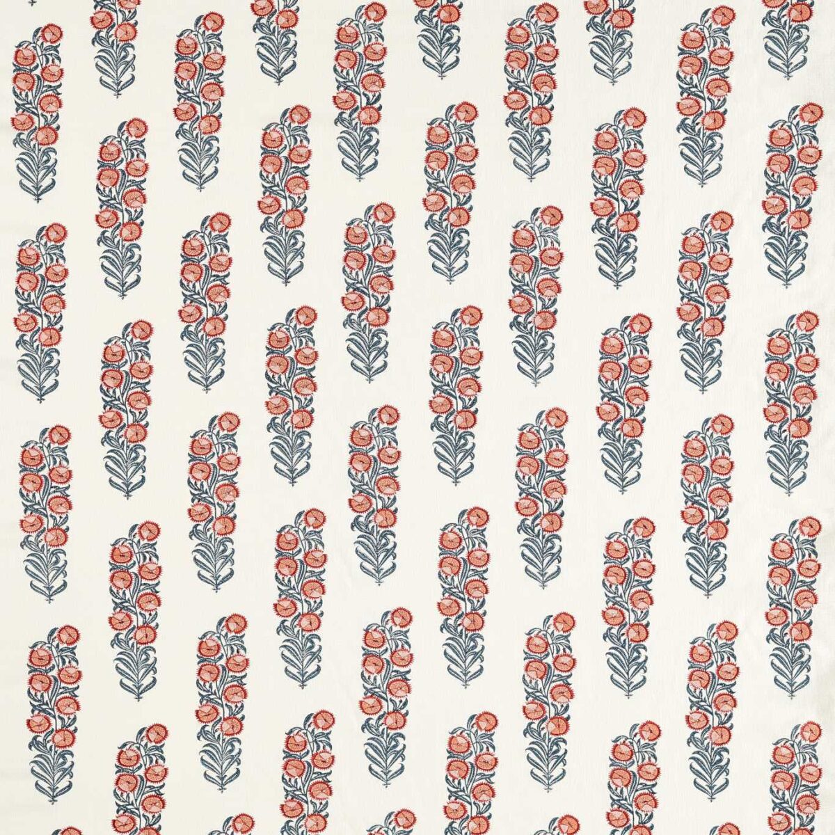 Sanganeri Block Print Fabric - Indigo / Madder by blue botanical linen fabric from Zoffany