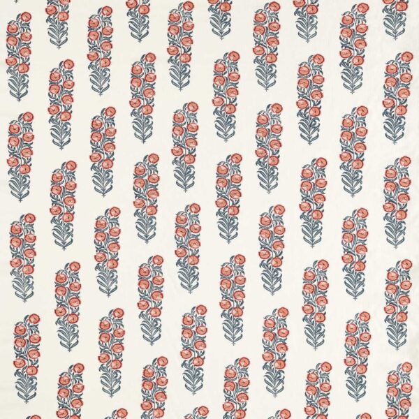blue botanical linen fabric from Zoffany