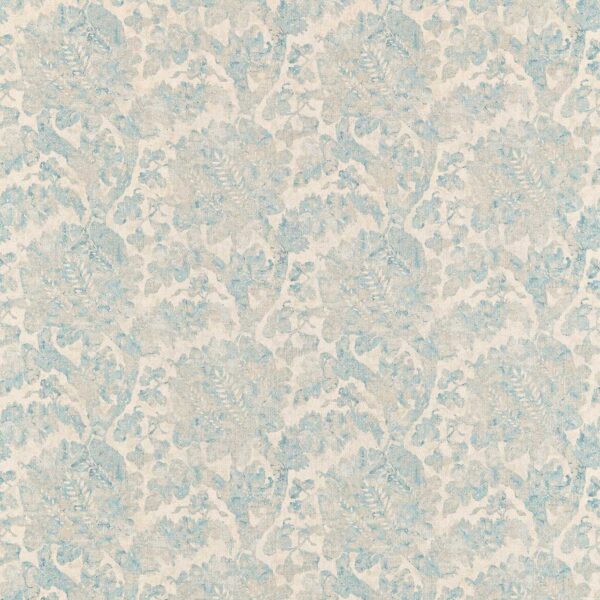blue botanical woven fabric from Zoffany