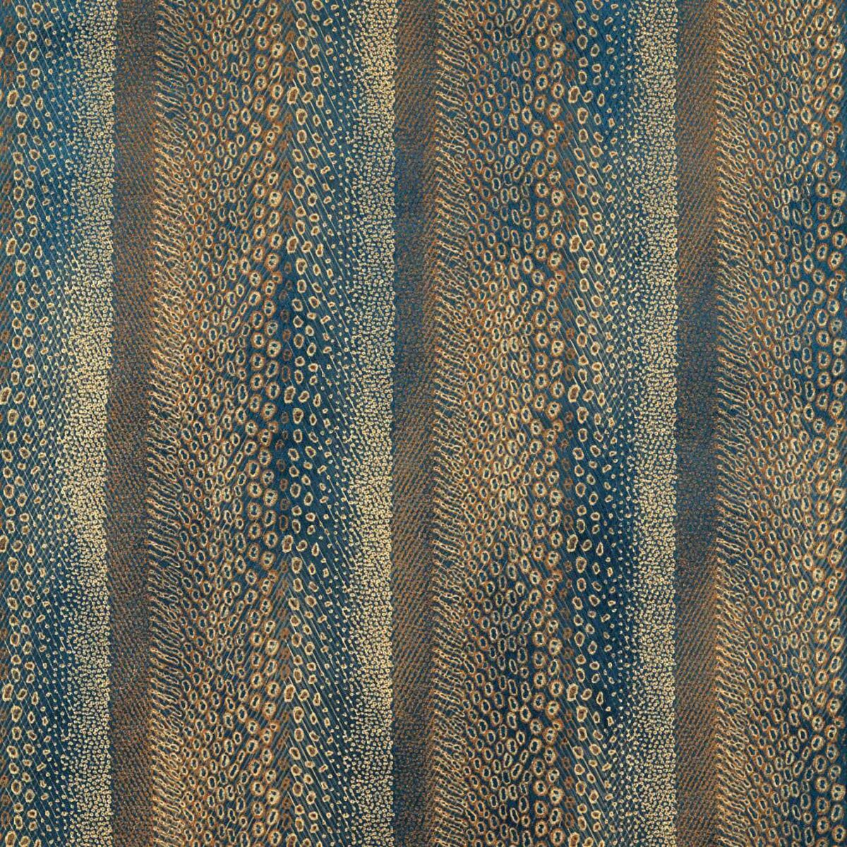 Nyala Fabric - Serpentine by blue striped velvet-chenille fabric from Zoffany