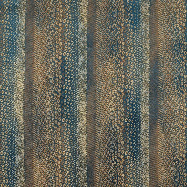 Nyala Fabric - Serpentine by blue striped velvet-chenille fabric from Zoffany