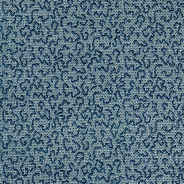 Domino Velvet Fabric - Blue Stone by blue misc velvet-chenille fabric from Zoffany