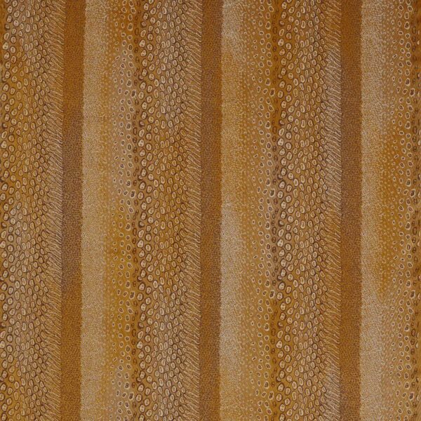 Nyala Fabric - Amber by orange striped velvet-chenille fabric from Zoffany