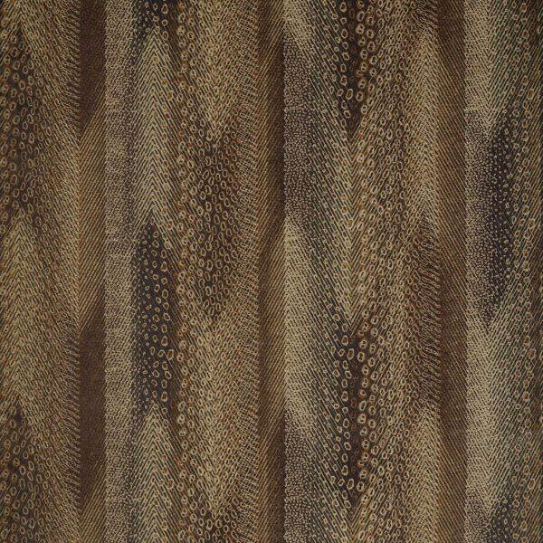 Nyala Fabric - Vine Black / Gold by brown striped velvet-chenille fabric from Zoffany