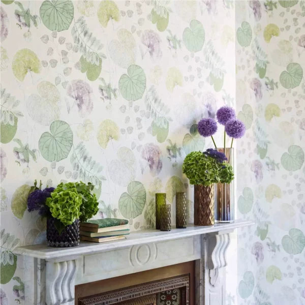 Dardanella Wallpaper - Ink / Chartreuse from