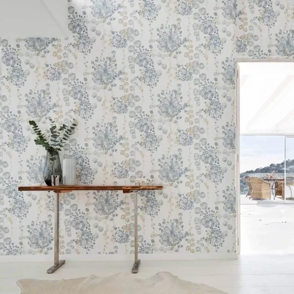Moku Wide Width Wallpaper - Graphite / Mustard by Moku Wide Width Wallpaper - Graphite / Mustard from