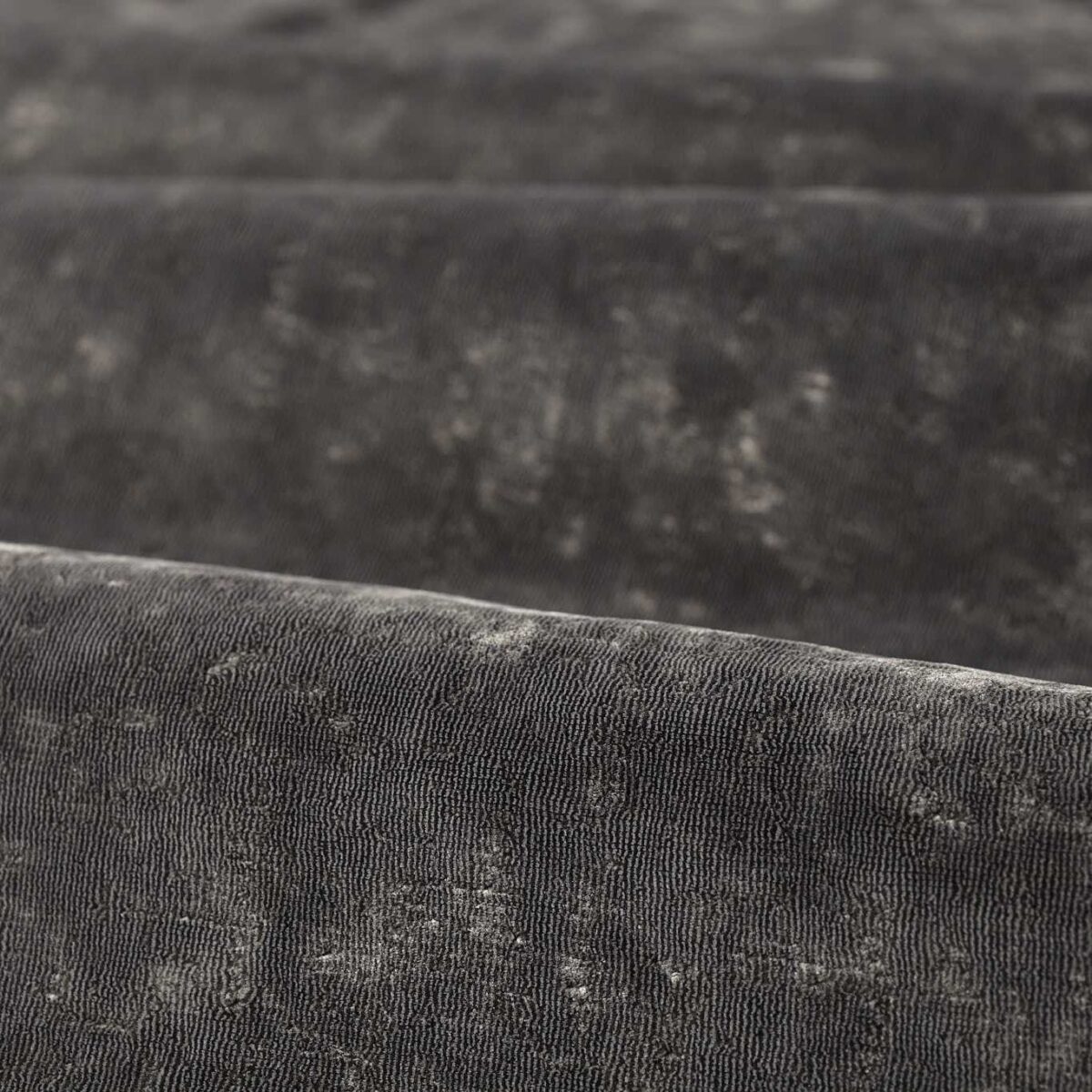 black-grey plain velvet-chenille fabric from Zoffany