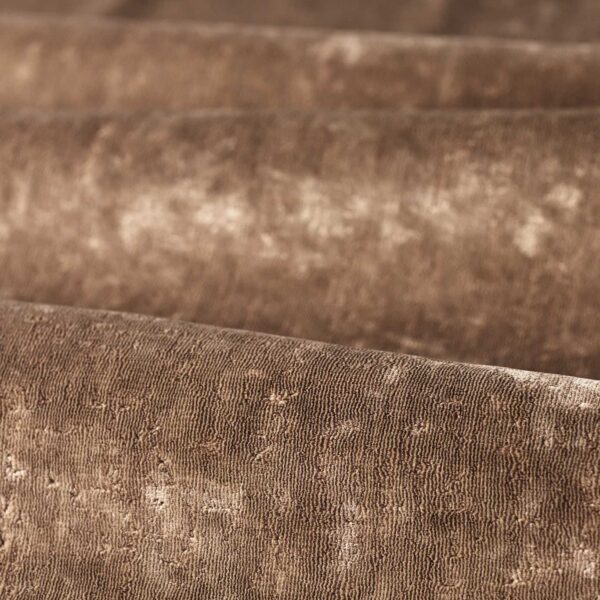 Curzon Fabric - Sable by brown plain velvet-chenille fabric from Zoffany