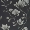 black-grey botanical wallpaper from harlequin