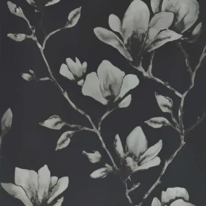black-grey botanical wallpaper from harlequin