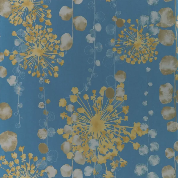 blue botanical wallpaper from harlequin