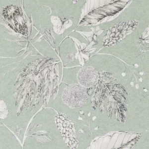 green botanical wallpaper from harlequin