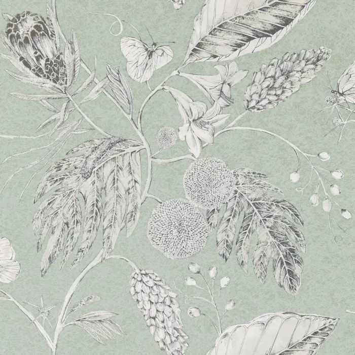 Amborella Wide Width Wallpaper - Seaglass swatch