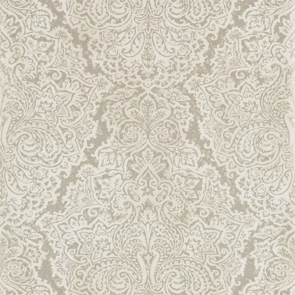 Aurelia Wide Width Wallpaper - White Gold by neutral contemporary wallpaper from harlequin
