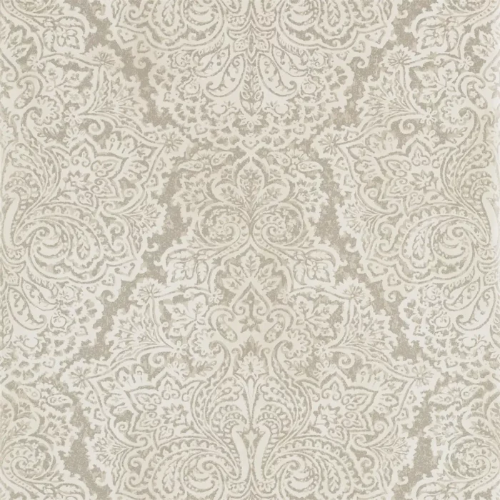 Aurelia Wide Width Wallpaper - White Gold swatch