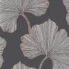 black-grey botanical wallpaper from harlequin