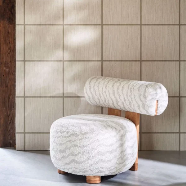 Wood Blocks Wallpaper - Ash / Taupe Gloss by Wood Blocks Wallpaper - Ash / Taupe Gloss from