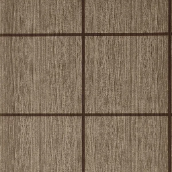 Wood Blocks Wallpaper - Walnut / Gloss by brown checked wallpaper from harlequin