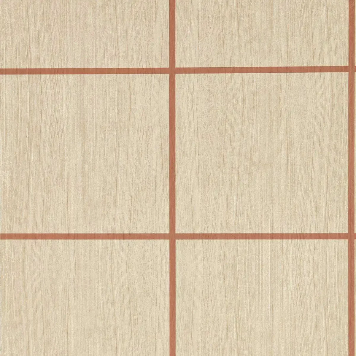 Wood Blocks Wallpaper - Oak / Terracotta Gloss by red checked wallpaper from harlequin