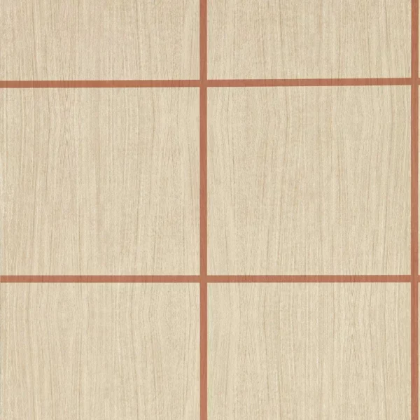 Wood Blocks Wallpaper - Oak / Terracotta Gloss by red checked wallpaper from harlequin