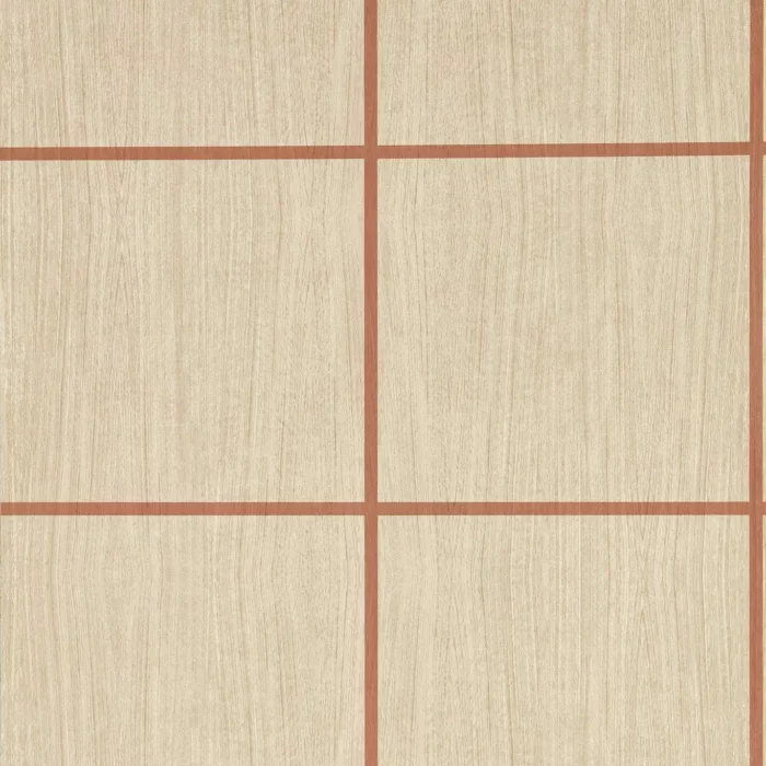 Wood Blocks Wallpaper - Oak / Terracotta Gloss swatch