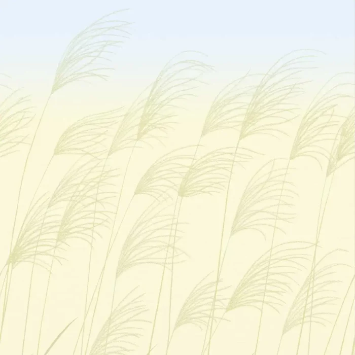 Miscanthus Wallpaper - Buttermilk / Sky swatch