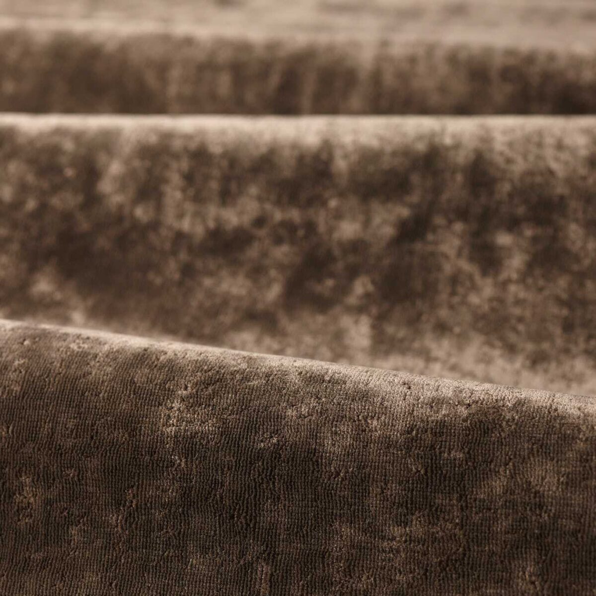 Curzon Fabric - Mole by brown plain velvet-chenille fabric from Zoffany